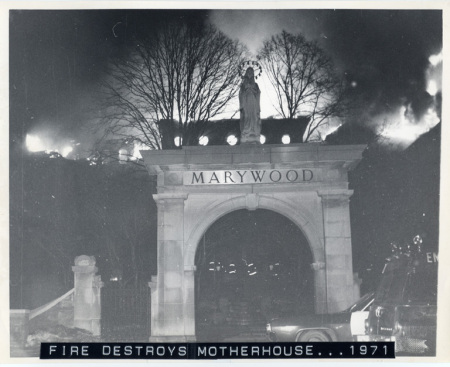 Fire that destroyed Marywood Seminary 1971