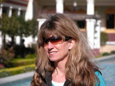 Me in the courtyard of The Getty Villa