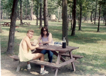 Picnicking with oldest son, Eric