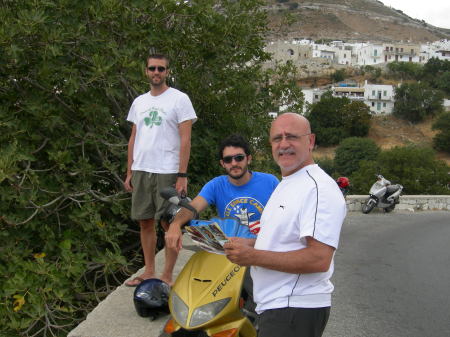 Me and our boys on Naxos, Greece