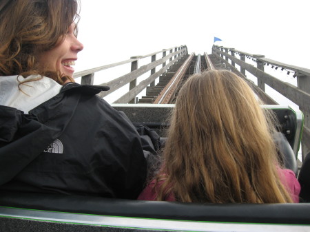 Errin & Ashlyn on a Coaster at Silverwood