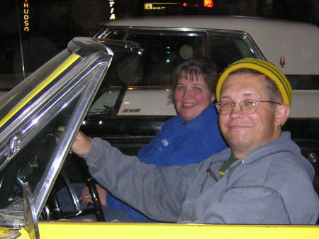 David and Bonnie in a Chevy Corvair.