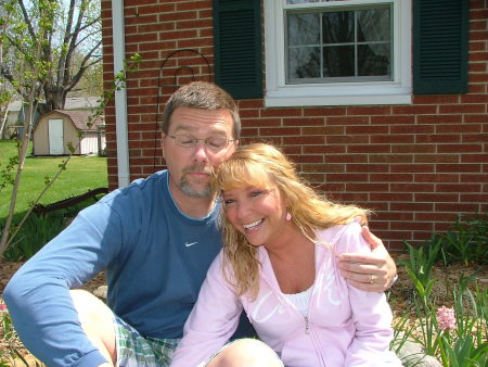 Me and hubby....he never smiles!!