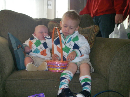 Landon and Weston Easter 2009