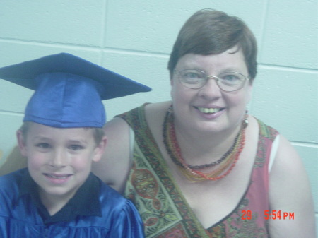 Izaiah and his kindergarden teacher