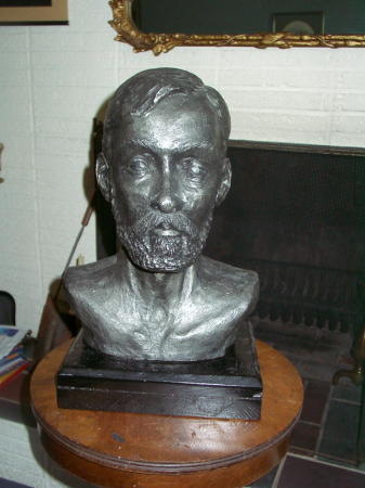 Clay bust of husband Al