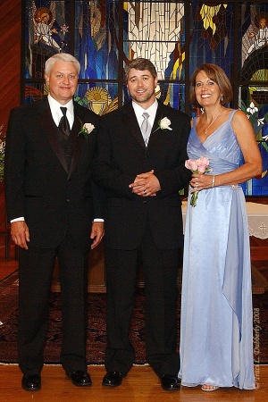 Tom, Matt, and Me at Matt's wedding