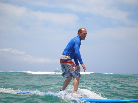 Surfing in Wiakiki beach this summer