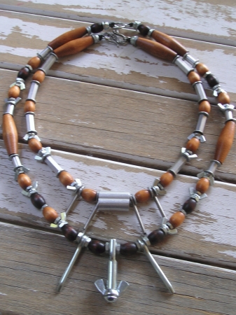 Wood and Hardware Necklace