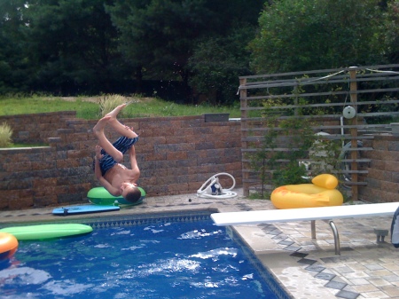 Dalton flipping of the diving board.