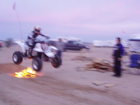 son Justin at 9 yrs (1st fire jump)