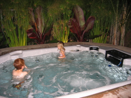John and Gaby in their spa