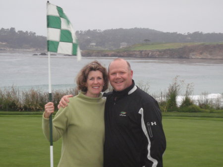 At Pebble Beach with wife Anne