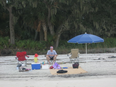 Ray at saint Catherines Island with Grandkids.