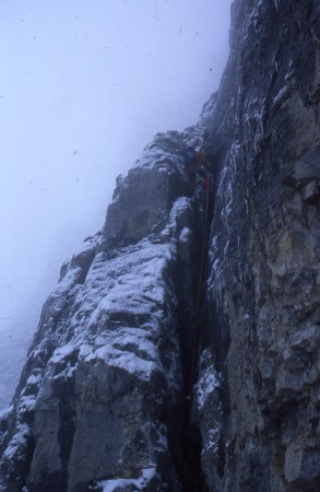 The joys of winter rock climbing - 1978