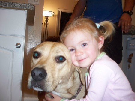 my youngest daughter Lauren nad my dog Layla