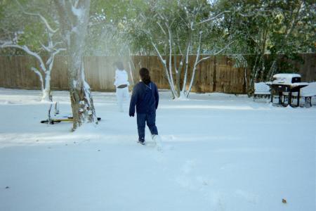 Playing in the snow Christmas 2004