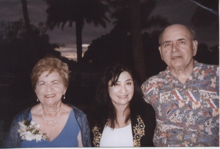 Alan with two sisters at nephew's wedding