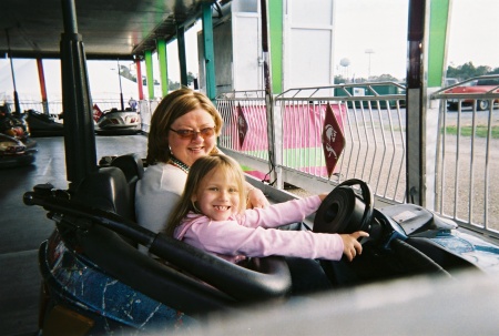 kenz and grommie on bumper cars 2