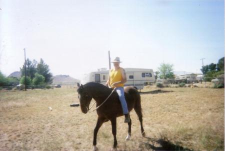 Sly and I in our back yard