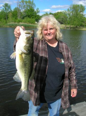 Vicki Fishing in Texas Lake Louise
