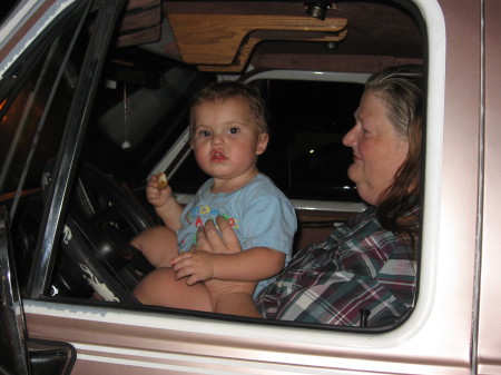 Steven & grandma (learning to drive my van)