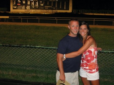 Tori and Ryan at the dog track!