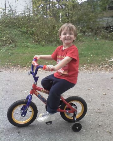 Keagans 1st bike ride