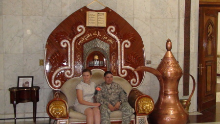 Terry and Heather on one of Sadams Thrones