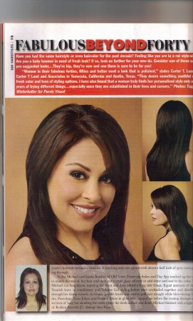Linda photo shoot in 101 Hairstyles Mag.