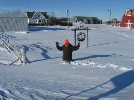 Winter 2008 Al in front of the house.