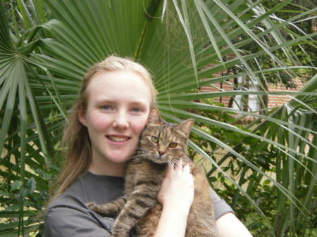 Rebecca and our cat Whiskers