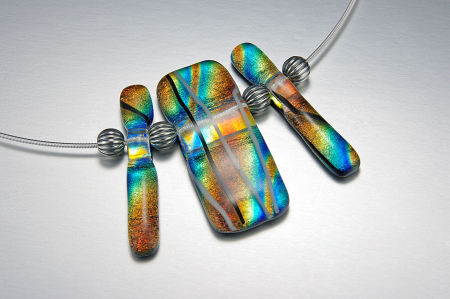 Dichroic glass- 3 part pendant