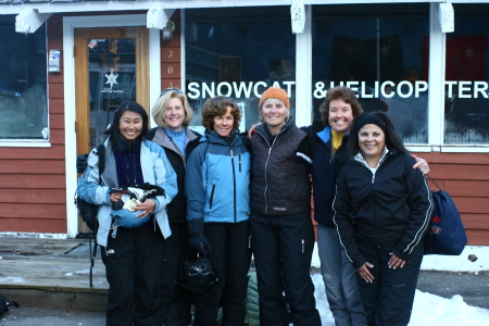 The girls before Cat skiing