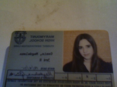 My Marymount ID Grade 10.