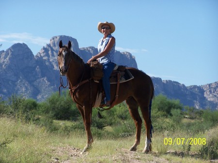 Teri riding Caesar