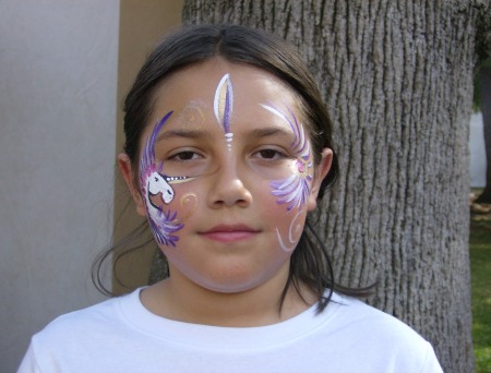 Lorena with her face painted