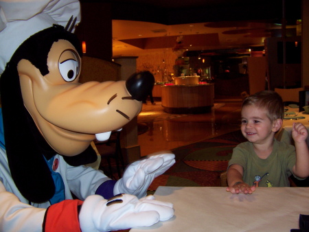 Grandson Daniel with Goofy