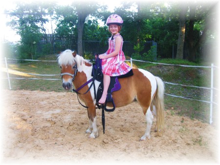 Kathryn and her pony Muffin