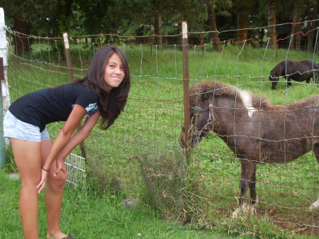 Lisa with a miniature horse