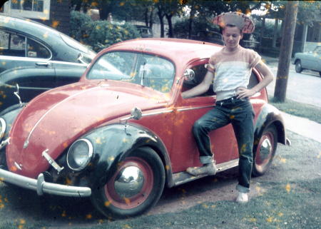 Jim and his VW Bug - June 1955