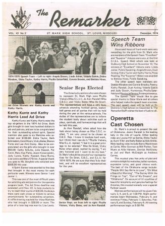 St. Marks newsletter page 1