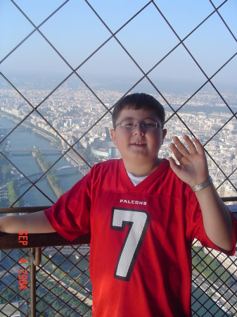 Matt up in the Eiffel Tower