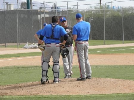 Conference on the mound at UofAZ