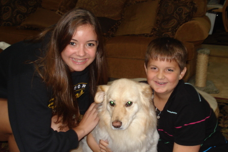 Jordan and Chase w/Sydney the dog 2009