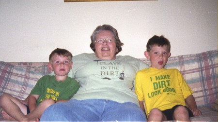 Me & grandsons, who love the good earth.