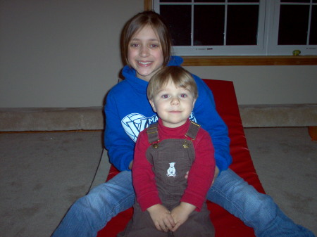 Nicholas and cousin Kaitlin Christmas 2008