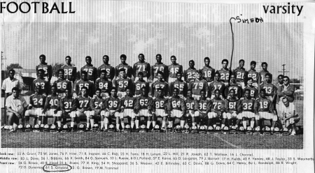 WASHINGTON VARSITY FOOTBALL, 1968-69