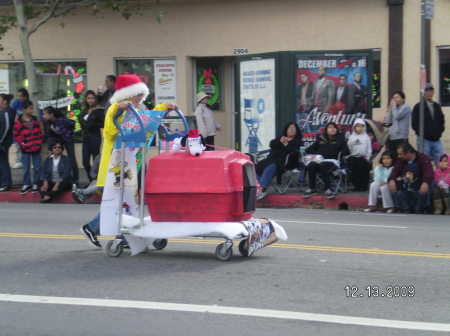 Our youngest in the '09 X-mas parade