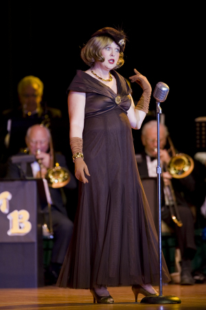 Singing with the swing band.